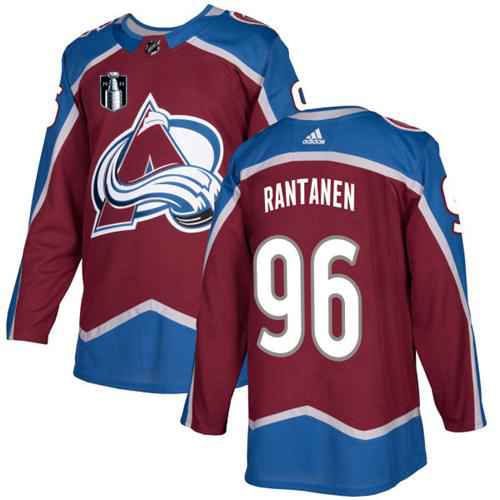 Adidas Colorado Avalanche #96 Mikko Rantanen Burgundy 2022 Stanley Cup Final Patch Home Authentic Stitched Jersey Men's