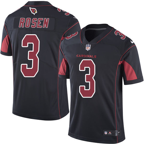 Arizona Cardinals #3 Josh Rosen Black Men's Stitched Limited Rush Jersey Men's