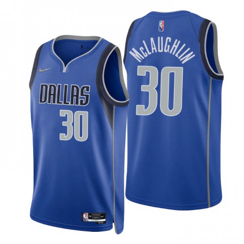 Dallas Mavericks #30 Jaquori Mclaughlin Blue Mens 2021-22 75th Anniversary Diamond Swingman Jersey - Icon Edition Mens