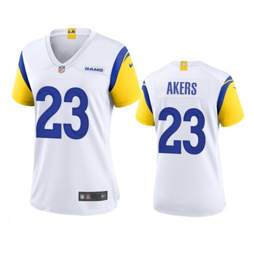 Los Angeles Los Angeles Rams #23 Cam Akers Women's Alternate Game Jersey - White Womens