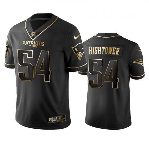 New England Patriots #54 Dont'a Hightower Black Golden Limited Edition Stitched Jersey Men's
