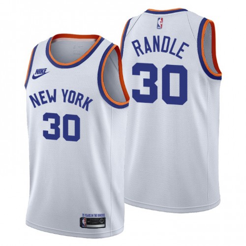 New York New York Knicks #30 Julius Randle Mens Releases Classic Edition 75th Anniversary Jersey White Mens