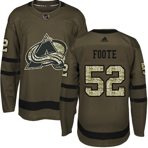 Adidas Colorado Avalanche #52 Adam Foote Green Salute to Service Stitched Jersey Men's