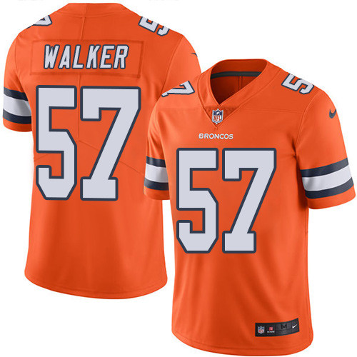 Denver Broncos #57 Demarcus Walker Orange Men's Stitched Limited Rush Jersey Men's
