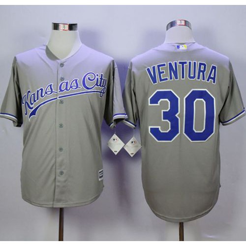 Kansas City Royals #30 Yordano Ventura New Grey Cool Base Stitched Jersey Men's