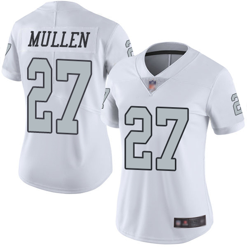Las Vegas Raiders #27 Trayvon Mullen White Women's Stitched Limited Rush Jersey Womens