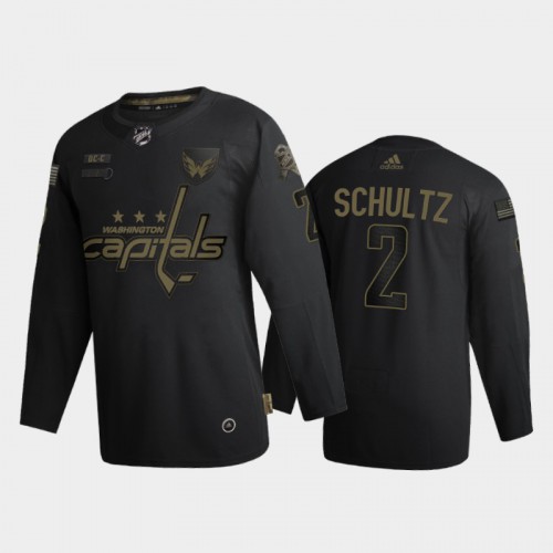Washington Washington Capitals #2 Justin Schultz Adidas 2020 Veterans Day Authentic Jersey - Black Men's