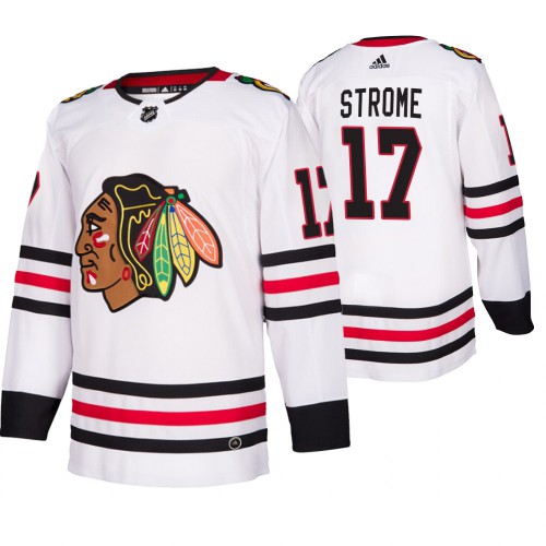 Chicago Chicago Blackhawks #17 Dylan Strome 2019-20 Away Authentic Player White Jersey Men's