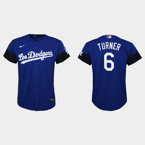 Los Angeles Los Angeles Dodgers #6 Trea Turner Youth 2021 City Connect Jersey Royal Youth