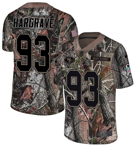 49ers #93 Javon Hargrave Camo Youth Stitched Limited Rush Realtree Jersey