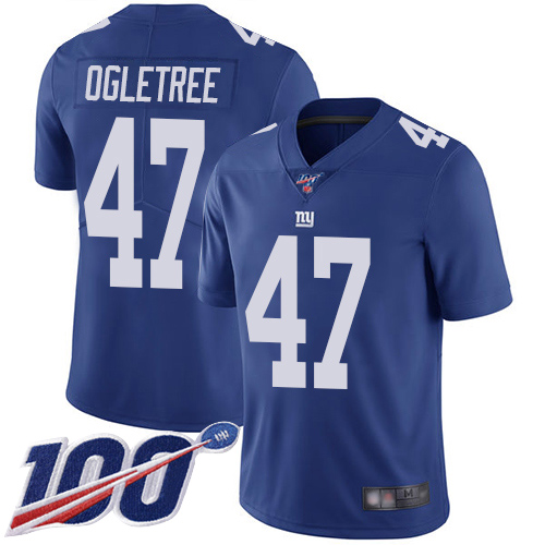 New York Giants #47 Alec Ogletree Royal Blue Team Color Men's Stitched 100th Season Vapor Limited Jersey Men's