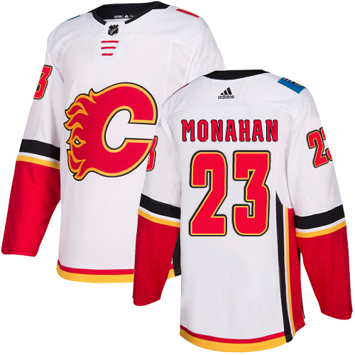 Adidas Calgary Flames #23 Sean Monahan White Road Authentic Stitched Youth Jersey Youth