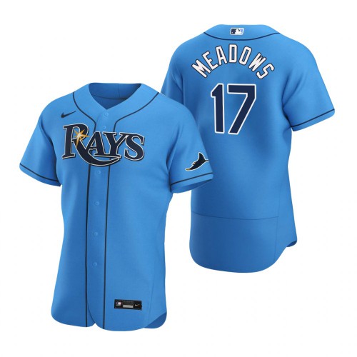 Tampa Bay Tampa Bay Rays #17 Austin Meadows Men's Light Blue Alternate 2020 Authentic Player Jersey Men's