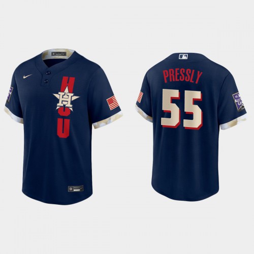 Houston Houston Astros #55 Ryan Pressly 2021 All Star Game Fan's Version Navy Jersey Men's