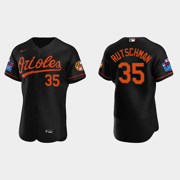 Men's Baltimore Orioles #35 Adley Rutschman 2022 Little League Classic Flex Base Jersey - Black