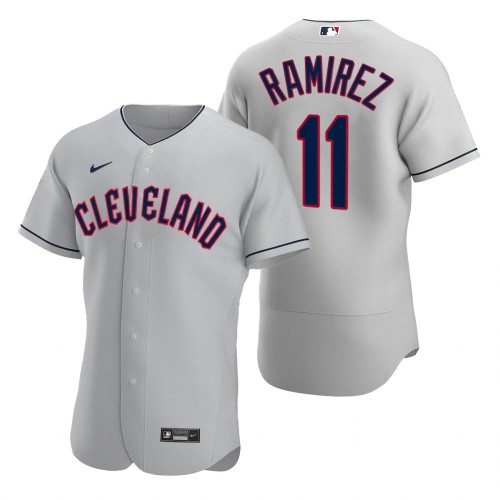 Cleveland Guardians #11 Jose Ramirez Gray Men's 2022 Authentic Road Jersey Men's
