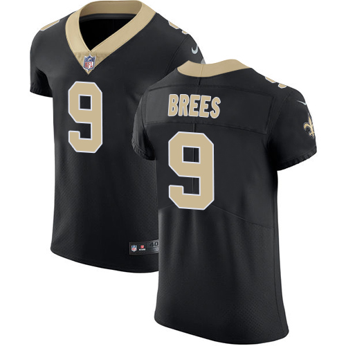 Saints #9 Drew Brees Black Team Color Men's Stitched Vapor Untouchable Elite Jersey
