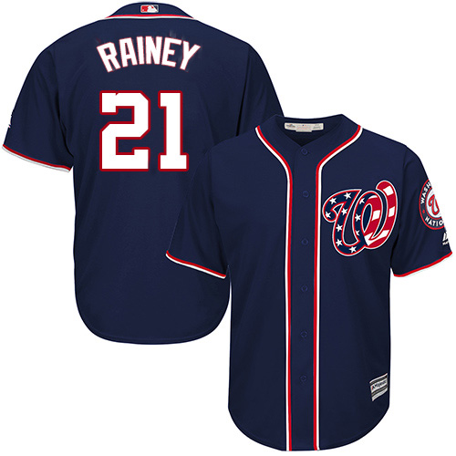 Washington Nationals #21 Tanner Rainey Navy Blue New Cool Base Stitched Jersey Men's