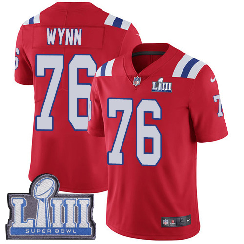 New England Patriots #76 Isaiah Wynn Red Alternate Super Bowl LIII Bound Men's Stitched Vapor Untouchable Limited Jersey Men's
