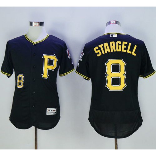 Pittsburgh Pirates #8 Willie Stargell Black Flexbase Authentic Collection Stitched Jersey Men's