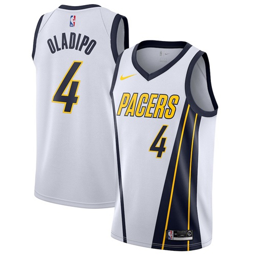 Indiana Pacers #4 Victor Oladipo White Swingman Earned Edition Jersey Mens