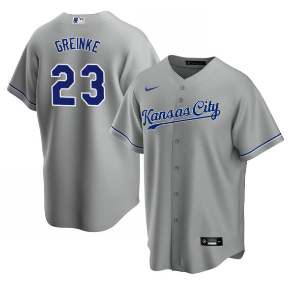 Men's Youth Women's Kansas City Royals 23 Replica 2020 Road Gray Zack Greinke Jersey