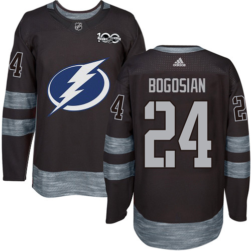 Adidas Tampa Bay Lightning #24 Zach Bogosian Black 1917-2017 100th Anniversary Stitched Jersey Men's