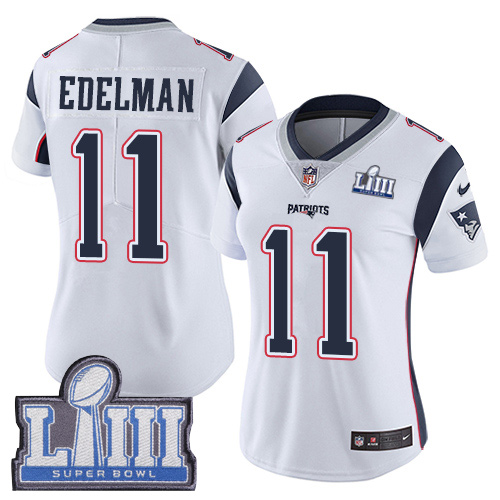 Patriots #11 Julian Edelman White Super Bowl LIII Bound Women's Stitched Vapor Untouchable Limited Jersey