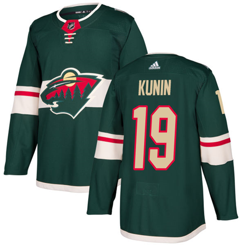 Adidas Minnesota Wild #19 Luke Kunin Green Home Authentic Stitched Jersey Men's