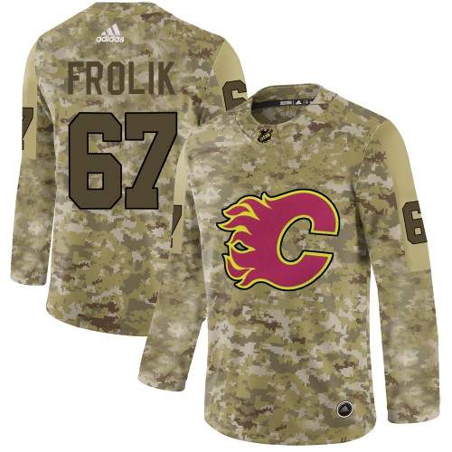 Adidas Calgary Flames #67 Michael Frolik Camo Authentic Stitched Jersey Men's