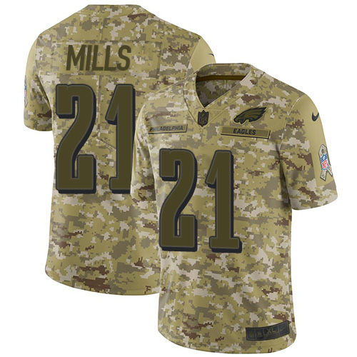 Philadelphia Eagles #21 Jalen Mills Camo Youth Stitched Limited 2018 Salute To Service Jersey Youth