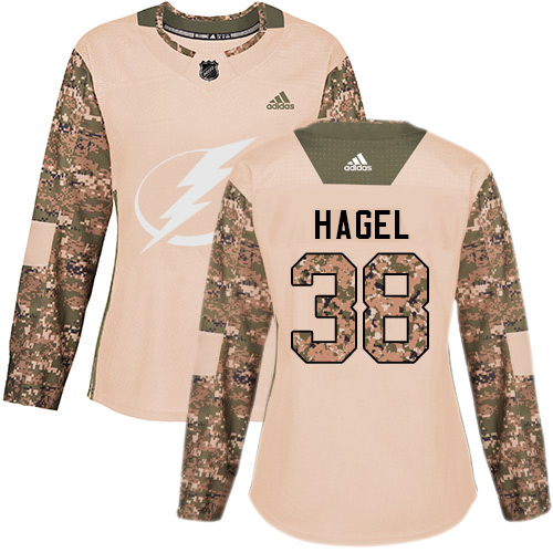 Adidas Tampa Bay Lightning #38 Brandon Hagel Camo Women's Authentic 2017 Veterans Day Stitched Jersey Womens