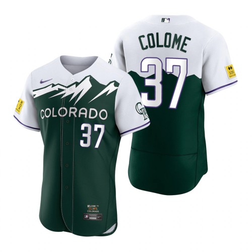 Colorado Colorado Rockies #37 Alex Colome Green Men's Authentic 2022 City Connect Jersey Men's