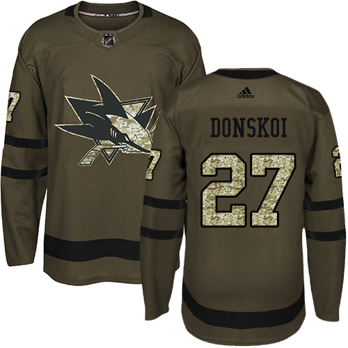 Adidas San Jose Sharks #27 Joonas Donskoi Green Salute to Service Stitched Jersey Men's