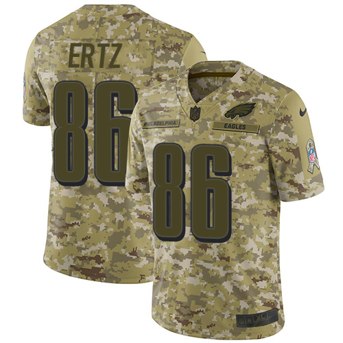Philadelphia Eagles #86 Zach Ertz Camo Men's Stitched Limited 2018 Salute To Service Jersey Men's