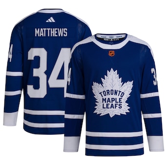 Toronto Maple Leafs #34 Auston Matthews Men's Adidas Reverse Retro 2.0 Authentic Player Jersey - Blue
