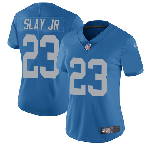 Detroit Lions #23 Darius Slay Jr Blue Throwback Women's Stitched Vapor Untouchable Limited Jersey Womens