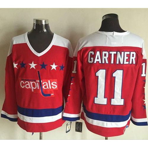 Washington Capitals #11 Mike Gartner Red Alternate CCM Throwback Stitched Jersey Men's