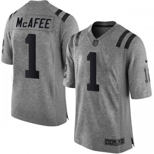 Indianapolis Colts #1 Pat McAfee Gray Men's Stitched Limited Gridiron Gray Jersey Men's