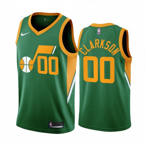 Utah Utah Jazz #00 Jordan Clarkson Green Swingman 2020-21 Earned Edition Jersey Mens