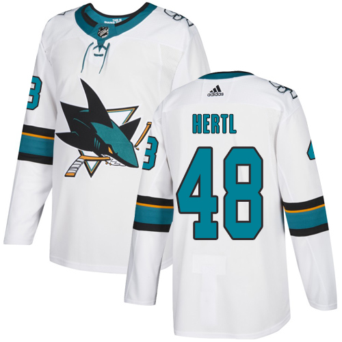 Adidas San Jose Sharks #48 Tomas Hertl White Road Authentic Stitched Youth Jersey Youth