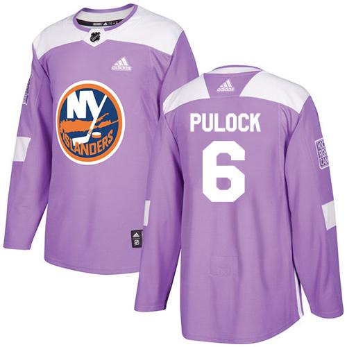 Adidas New York Islanders #6 Ryan Pulock Purple Authentic Fights Cancer Stitched Jersey Men's
