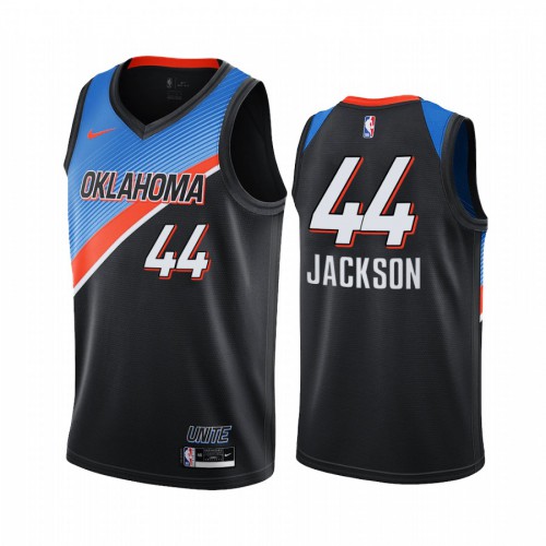 Oklahoma City Thunder #44 Justin Jackson Black Womens Swingman 2020-21 City Edition Jersey Womens