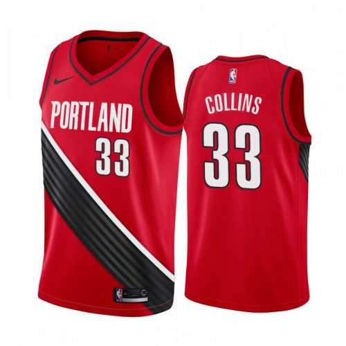 Portland Trail Blazers #33 Zach Collins Red Womens Swingman Statement Edition 2019/2020 Jersey Womens