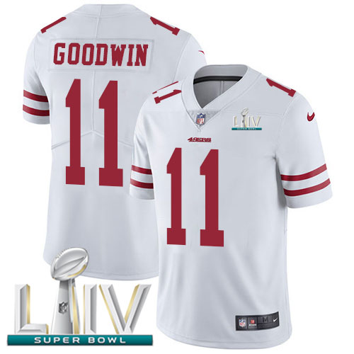 San Francisco 49ers #11 Marquise Goodwin White Super Bowl LIV 2020 Men's Stitched Vapor Untouchable Limited Jersey Men's
