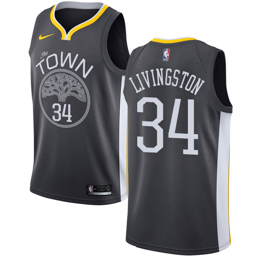 Golden State Warriors #34 Shaun Livingston Black Swingman Statement Edition Jersey Mens