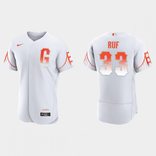 San Francisco San Francisco Giants #33 Darin Ruf Men's 2021 City Connect Authentic White Jersey Men's