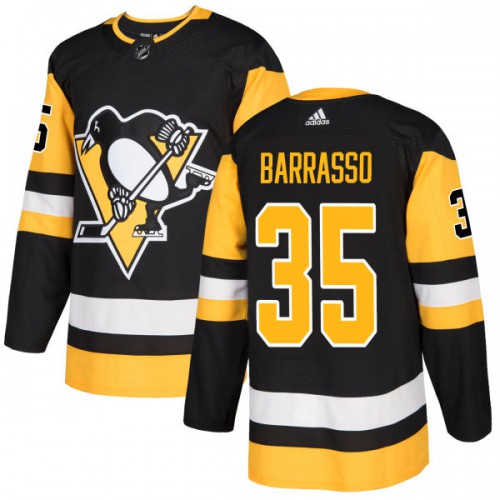 Adidas Pittsburgh Penguins #35 Tom Barrasso Black Home Authentic Stitched Jersey Men's
