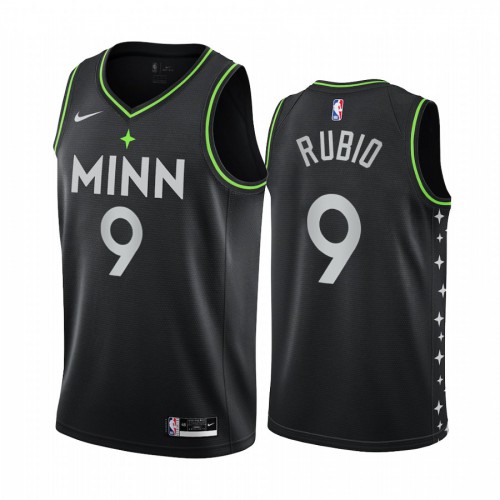 Minnesota Timberwolves #9 Ricky Rubio Black Swingman 2020-21 City Edition Jersey Mens