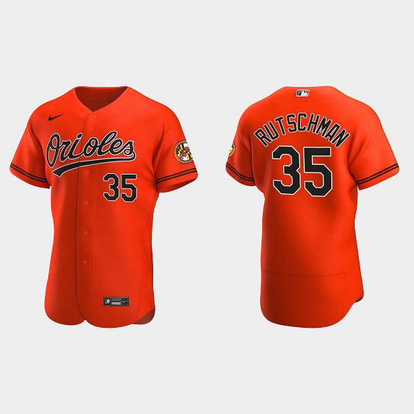Men's Baltimore Orioles #35 Adley Rutschman Flex Base Alternate Jersey - Orange